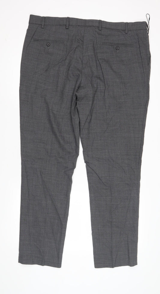 Marks and Spencer Grey Slim Fit Men's Trousers Size 40
