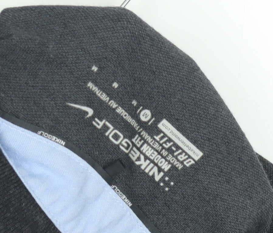 Nike Golf Men's Black Polo Medium Dri-FIT Solid Short Sleeve