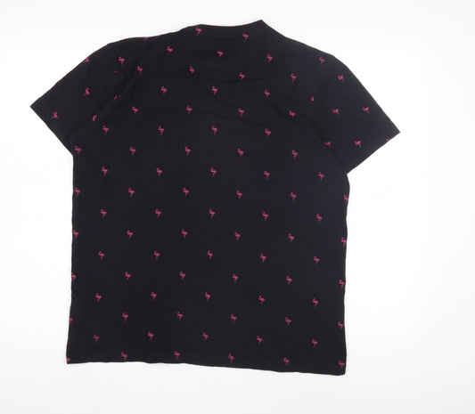 Peter Werth Men's Black Flamingo T-Shirt, Size L
