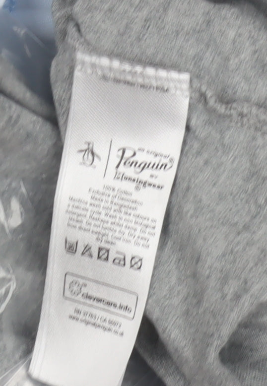 Penguin Men's Grey Short Sleeve T-Shirt Small
