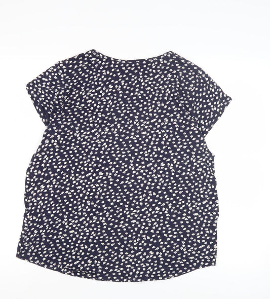 Gap Women's Blue Floral T-Shirt, Size L