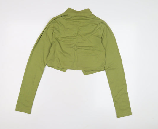 Boohoo Women's Green Cropped Blouse Size 10
