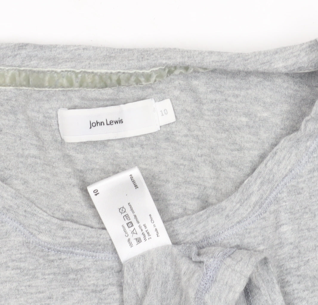 John Lewis Grey Cotton Crew Neck T-Shirt for Women