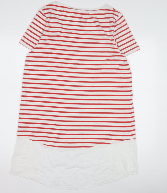 Joules Women's Red Striped T-Shirt Dress Size 14