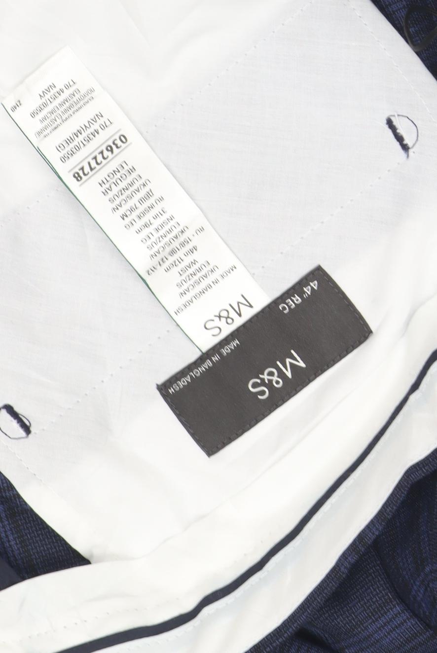 Marks and Spencer Men's Blue Check Trousers Size 44