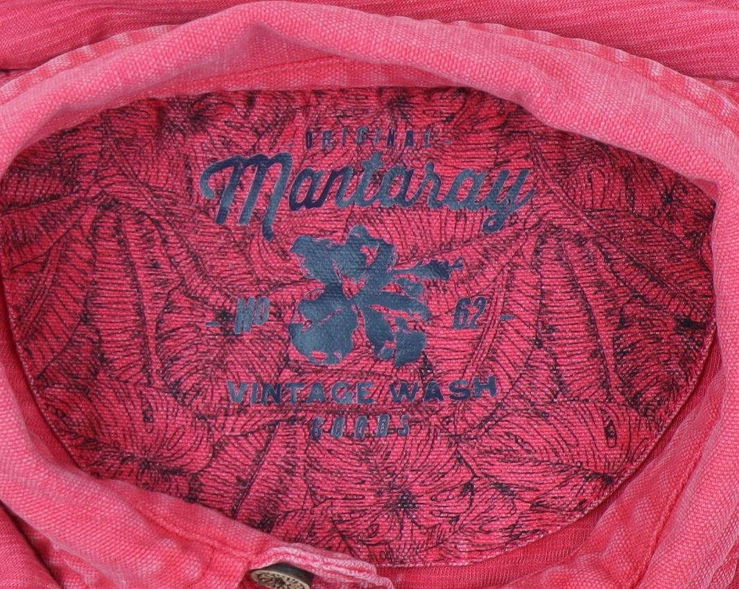 Mantaray Men's Red Medium Polo Shirt, Short Sleeve, Casual