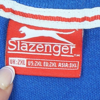 Slazenger Men's Blue 2XL Cotton Polo Shirt