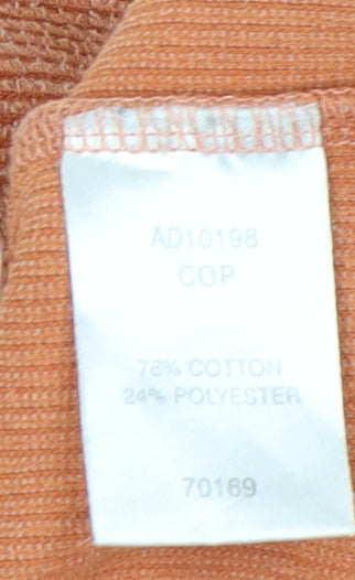 Mens UK Size S Cotton Traders Orange Pullover Sweatshirt