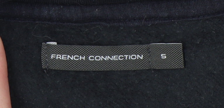 Womens UK Size S French Connection Black Full Zip Hoodie