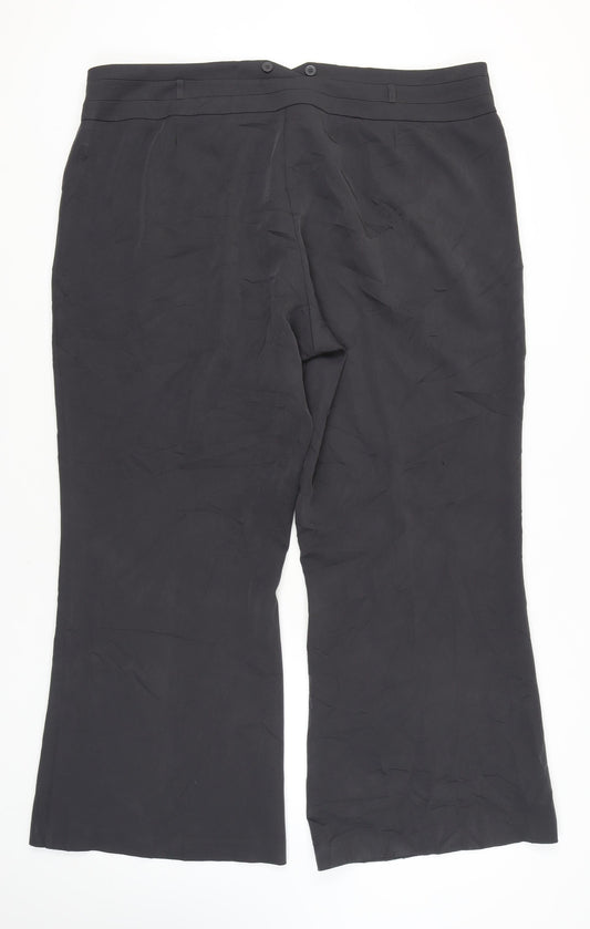 Womens UK Size 22 South Regular Fit Black Trousers