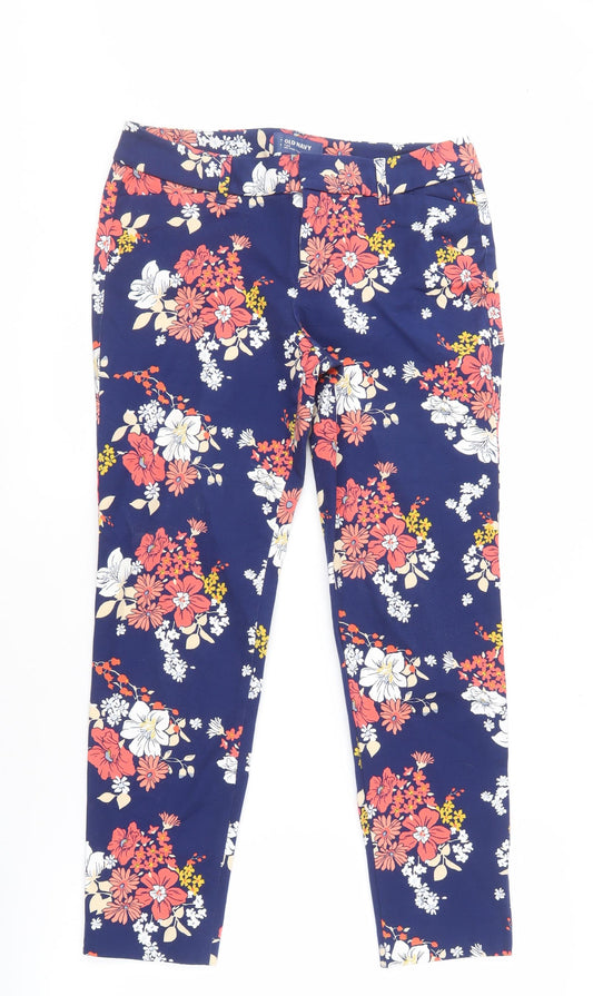 Womens UK Size 6 Old Navy Regular Fit Cropped Multicoloured Trousers