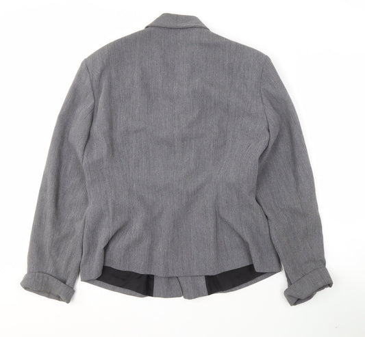Wallis Women’s Grey Blazer, Size 14, Elegant Four-Button