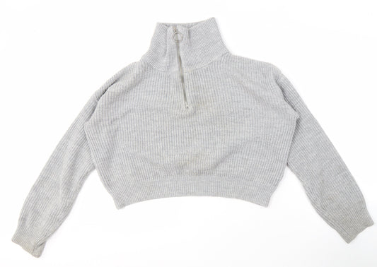 Womens UK Size M Urban Outfitters Grey Full Zip Jumper