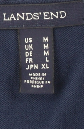 Lands' End Men's Blue Pullover Jumper V-Neck M