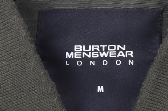 Mens UK Size M Burton Menswear London Green Bomber Jacket