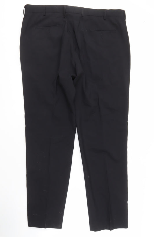 Moss 1851 Men's Black Trousers 40 Waist Wool Blend