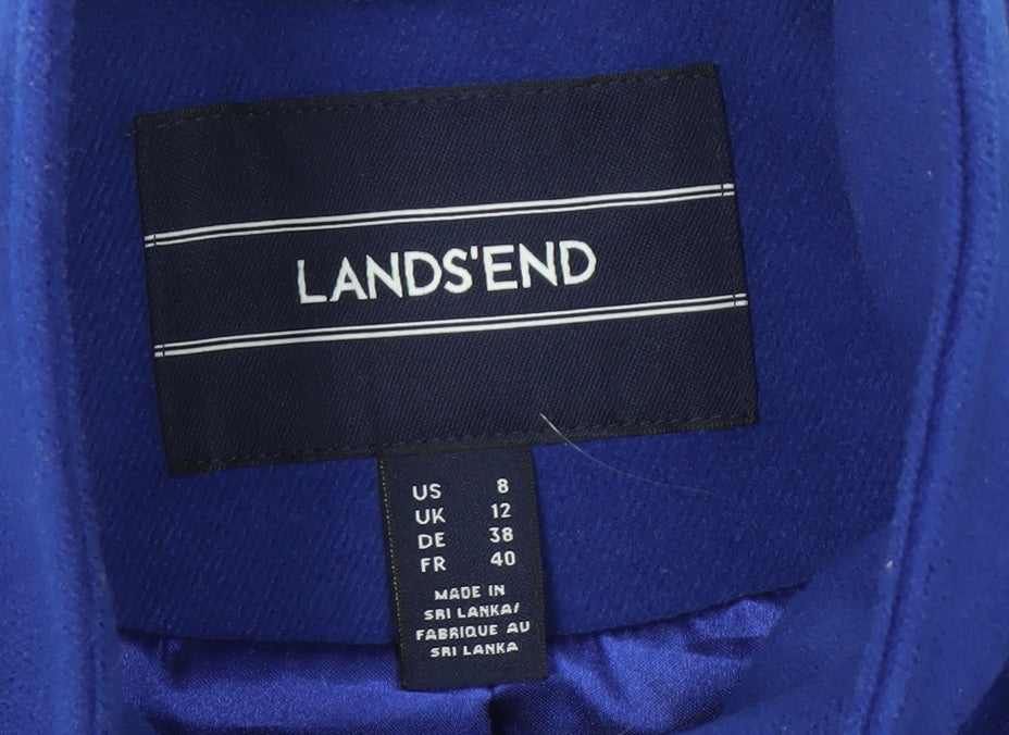 Womens UK Size 12 Lands' End Blue Overcoat