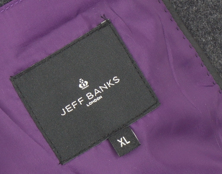 Mens UK Size XL Jeff Banks Grey Overcoat
