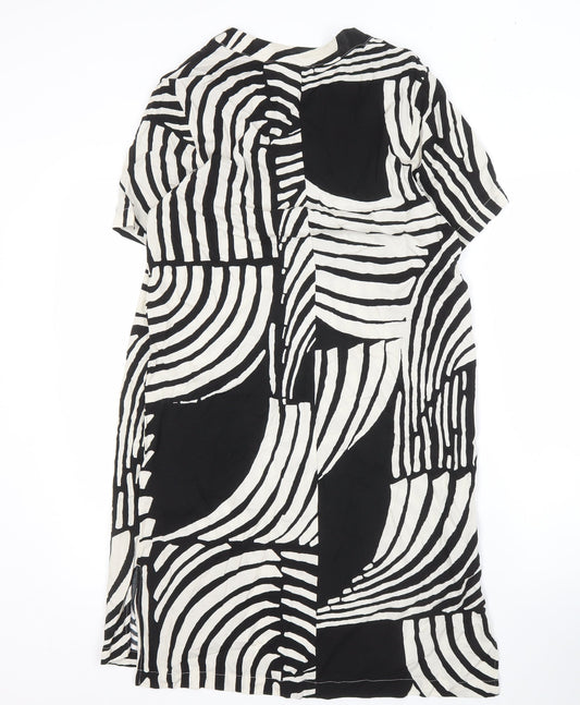 H&M Women's Black & White Geometric Dress XS