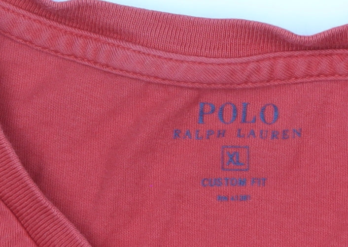 Polo Ralph Lauren Red XL Men's T-Shirt, Cotton, Classic Fit