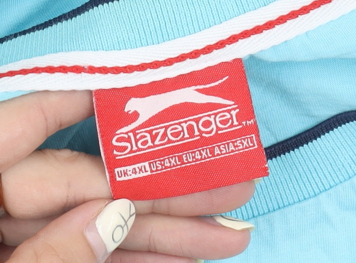 Slazenger Men's Blue 4XL Short Sleeve Crew Neck T-Shirt