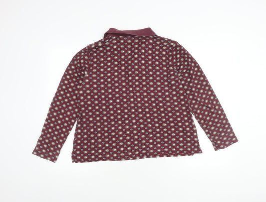 Lands' End Women's Multicoloured Floral Polo - Size 14