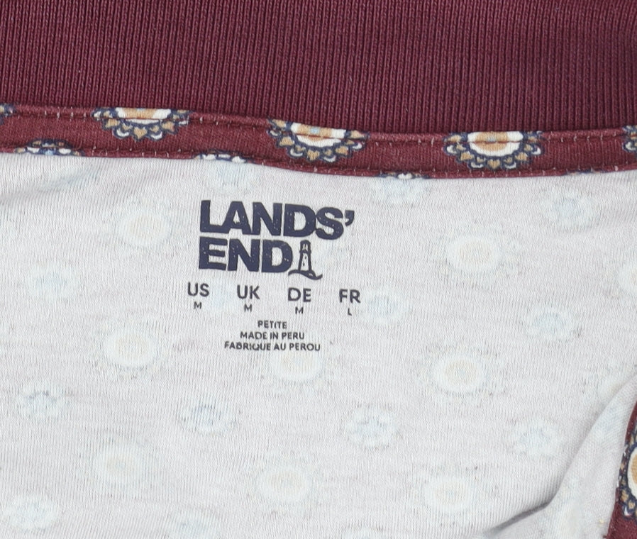 Lands' End Women's Multicoloured Floral Polo - Size 14