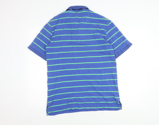 Ralph Lauren Men's Blue Stripe Medium Polo Shirt