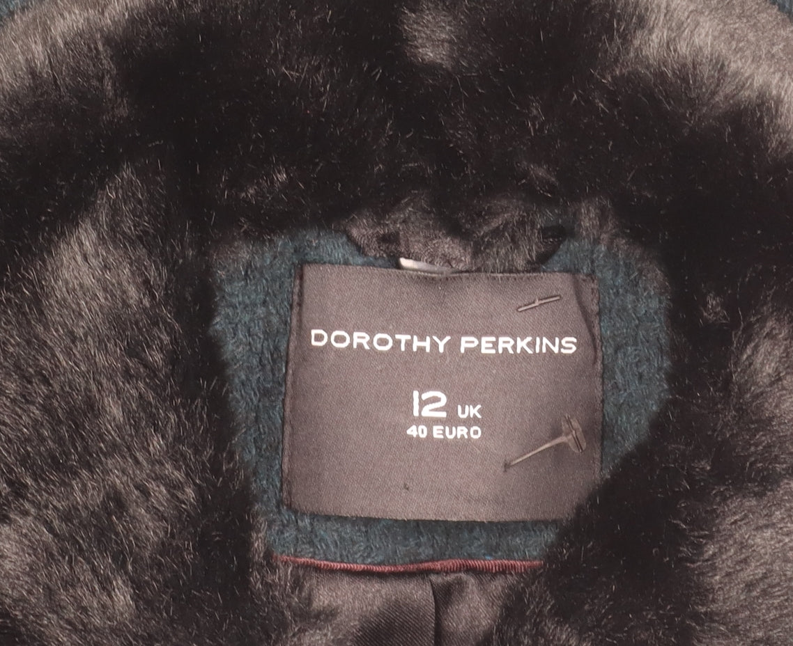 Womens UK Size 12 Dorothy Perkins Black Pea Coat