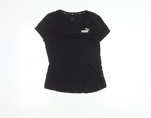 Additional front view of Puma Black Crew Neck T-Shirt, unisex adults, s
