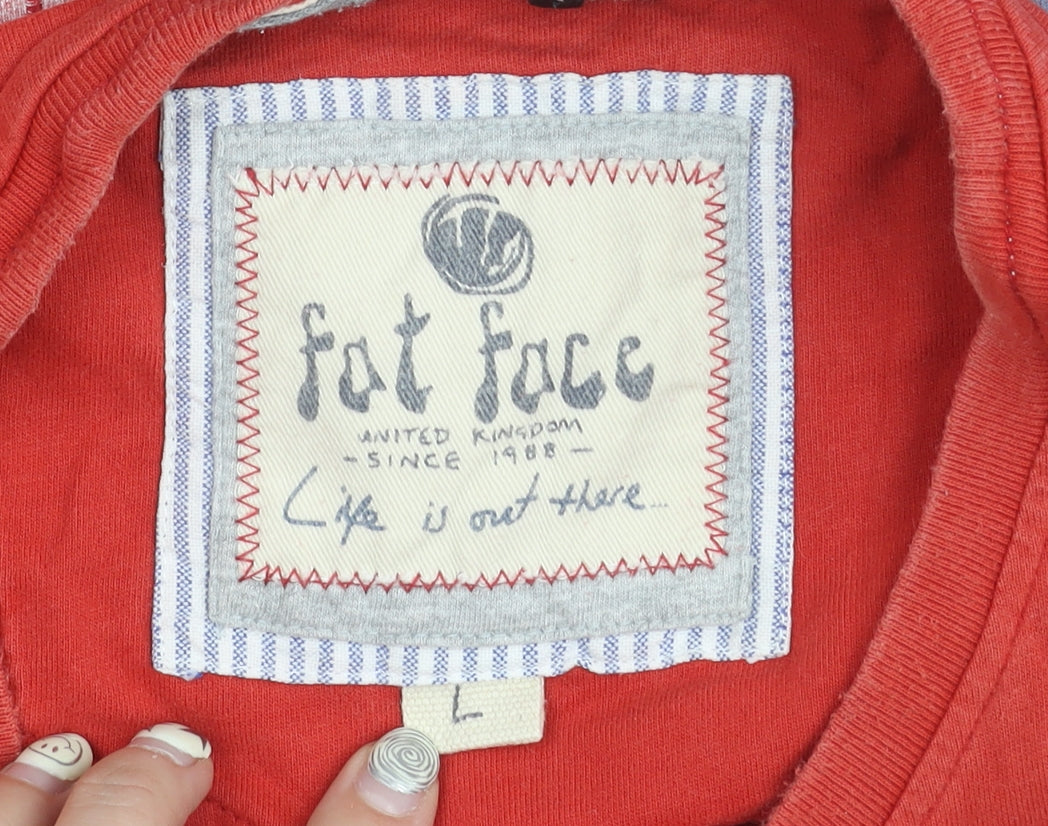 Mens UK Size L Fat Face Red T-Shirt