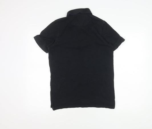Jack & Jones Men's Black Polo Shirt Medium Cotton