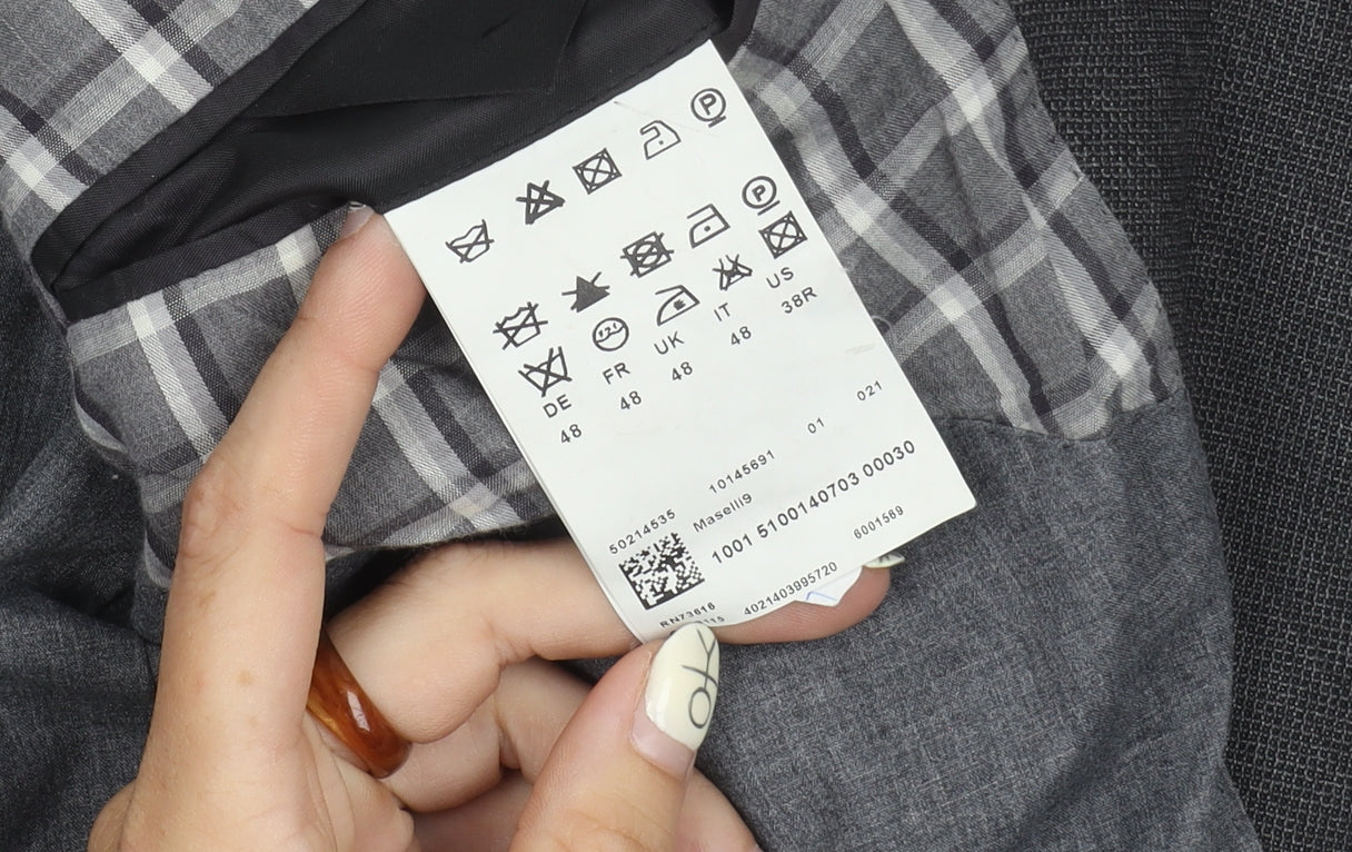 Hugo Boss Men Grey Suit Jacket | 38 Regular