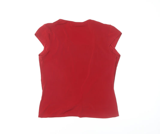 Bonmarché Women's Red Blouse, Size S, Lace Accent