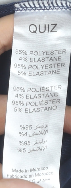 Quiz Women's White and Blue Jumpsuit, Size 12, Belted Style