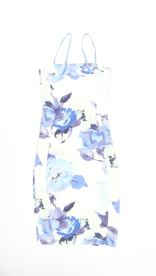 Quiz Women's Multicoloured Floral Bodycon Dress Size 10