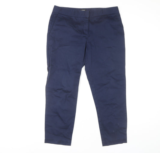 Womens UK Size 12 Oasis Regular Fit Casual Blue Trousers