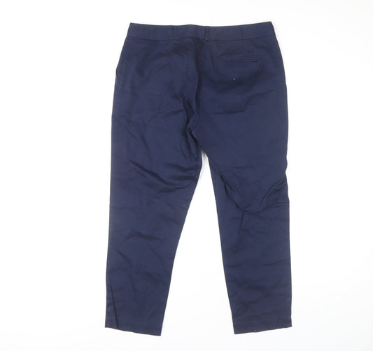 Womens UK Size 12 Oasis Regular Fit Casual Blue Trousers