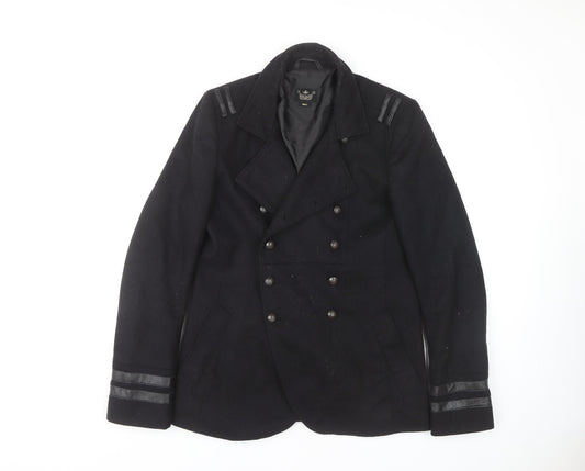 Womens UK Size S River Island Black Pea Coat