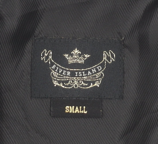 Womens UK Size S River Island Black Pea Coat
