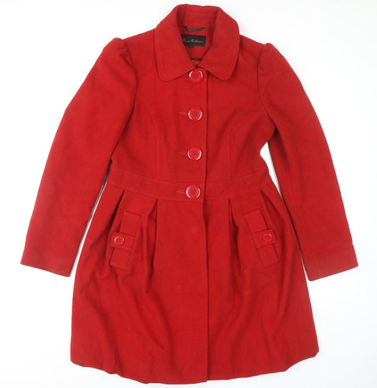 Womens UK Size 10 E-vie Red Overcoat
