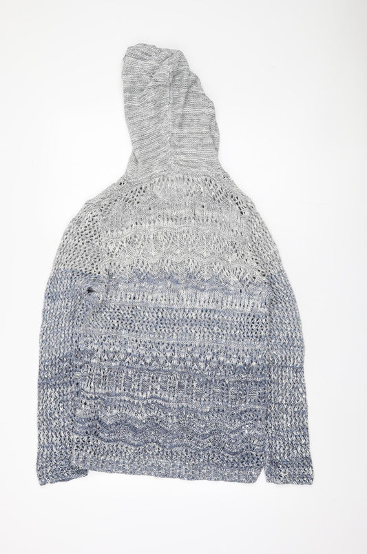 F&F Women's Blue Hooded Pullover Jumper Size 12