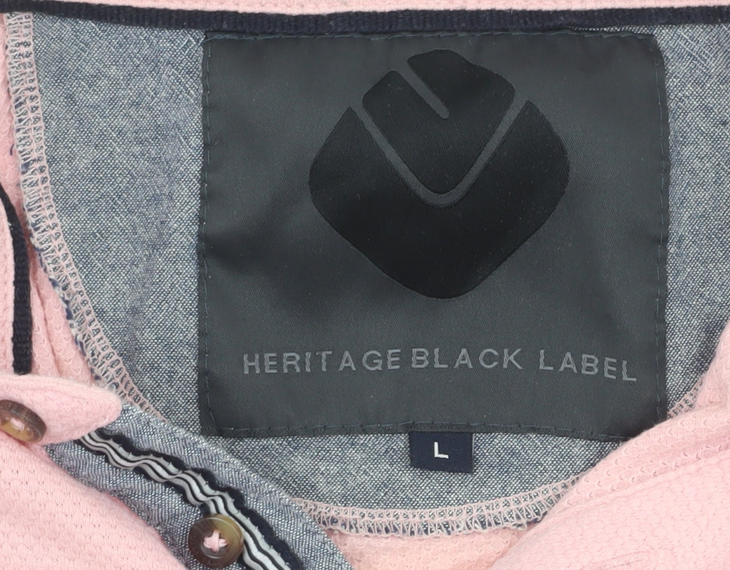 Heritage Black Label Men's Pink L Polo Short Sleeve