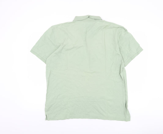 Melka Men's Green Polo, Size L, Casual Short Sleeve