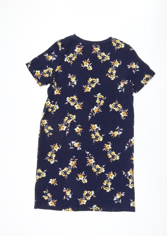Joules Women's Blue Floral T-Shirt Dress Size 12