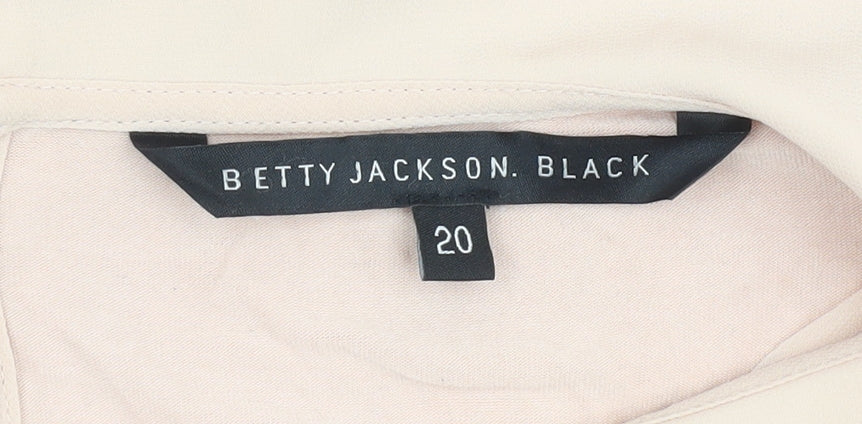 Close-up detail of Betty Jackson Black Women's Beige Blouse, size 20