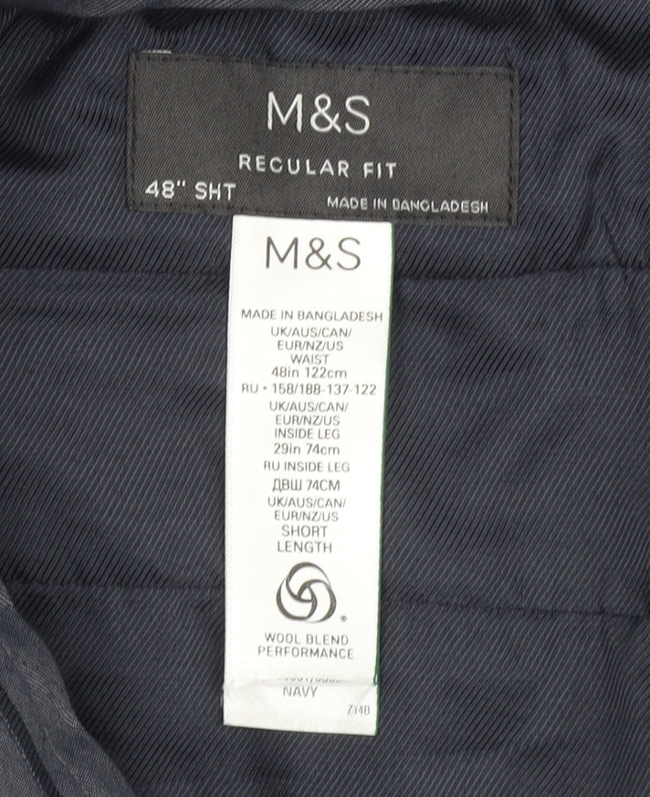 Marks and Spencer Men's Blue Dress Pants, Size 48, Business