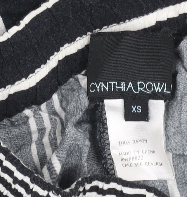 Cynthia Rowley Women Striped Wide-Leg Trousers XS