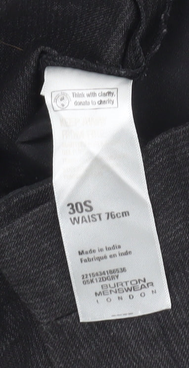 Burton Men's Black Trousers, Size S, 30in Waist