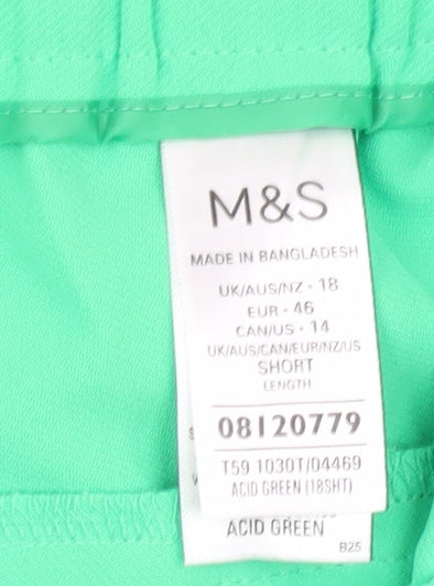 Womens UK Size 18 Marks and Spencer Relaxed Fit Green Trousers